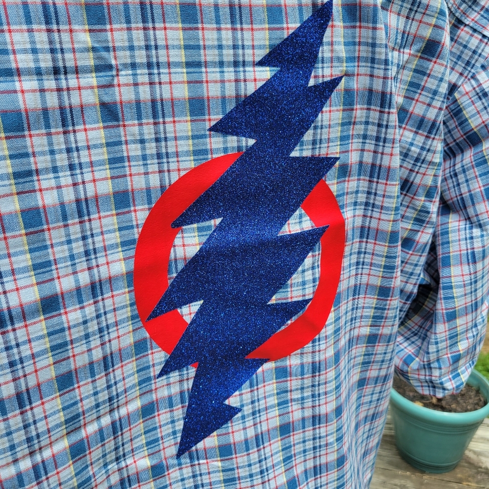 Phish/GD inspired button up bolt and donut shirt size 16.5